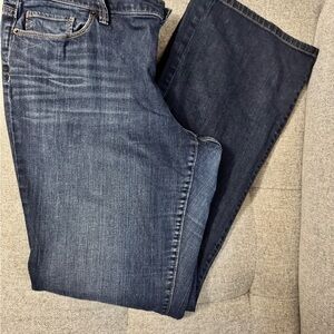 LOFT Dark Blue Curvy Boot Jeans